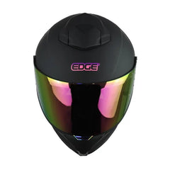 Casco Edge Shangai Solido Negro Rosado