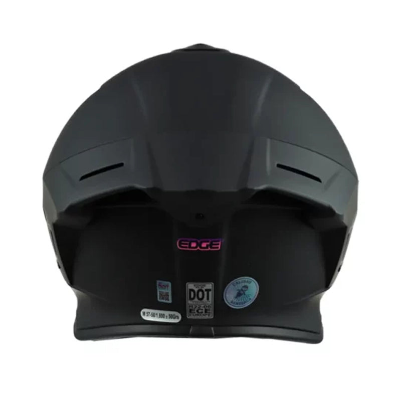Casco Edge Shangai Solido Negro Rosado