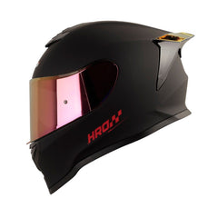 Casco Hro 506Sp Solid Negro Rojo Visor Iridium Rojo