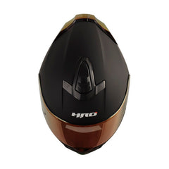 Casco Hro 506Sp Solid Negro Rojo Visor Iridium Rojo