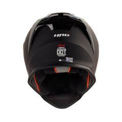 Casco Hro 506Sp Solid Negro Rojo Visor Iridium Rojo