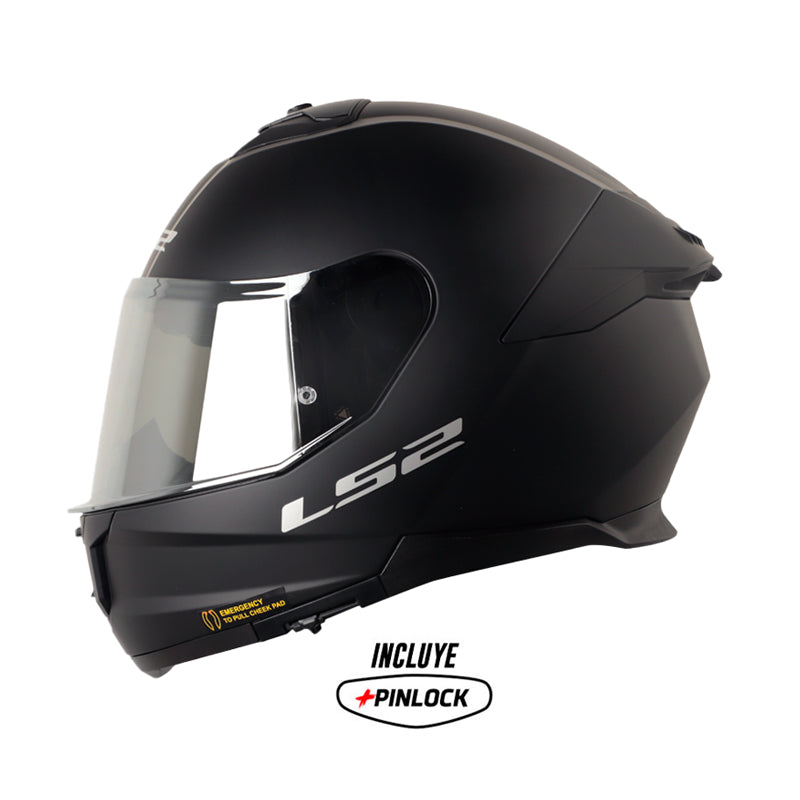 Casco Ls2 Ff808 Solid Negro Visor Iridium Silver