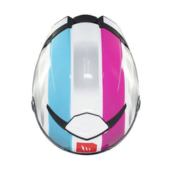 Casco Mt Thunder 4 Treads Gris  Azul  Rosado
