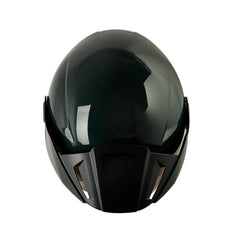 Casco Shaft 212 Solid Verde Oscuro Negro Visor Iridium Azul