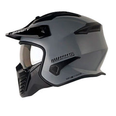 Casco Shaft 225 Pilot Solid Gris Negro Visor Smoke Iridium Silver