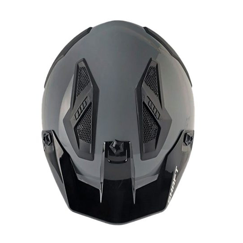 Casco Shaft 225 Pilot Solid Gris Negro Visor Smoke Iridium Silver