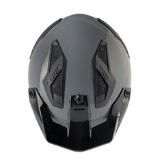 Casco Shaft 225 Pilot Solid Gris Negro Visor Smoke Iridium Silver