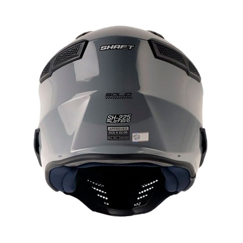 Casco Shaft 225 Pilot Solid Gris Negro Visor Smoke Iridium Silver