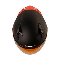 Casco Shaft 226sp Solid Negro Gris Visor Iridium Naranja