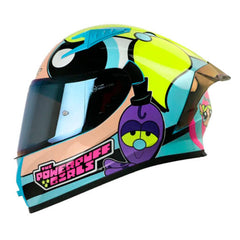 Casco Shaft 526Sp Evo Burbuja Azul Claro Amarillo Visor Iridium Azul