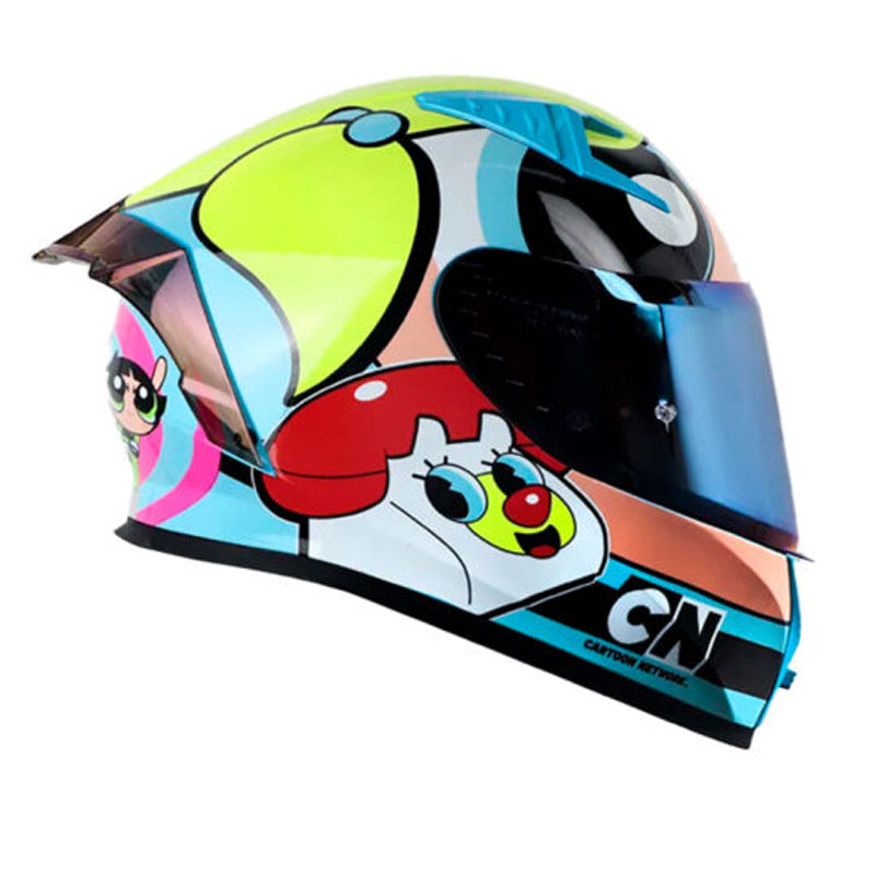 Casco Shaft 526Sp Evo Burbuja Azul Claro Amarillo Visor Iridium Azul