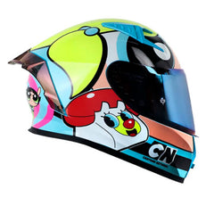 Casco Shaft 526Sp Evo Burbuja Azul Claro Amarillo Visor Iridium Azul