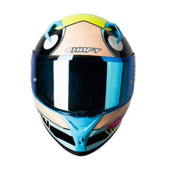 Casco Shaft 526Sp Evo Burbuja Azul Claro Amarillo Visor Iridium Azul