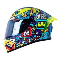 Casco Shaft 526sp Evo Rise Up Azul Amarillo Visor Iridium Azul