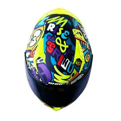 Casco Shaft 526sp Evo Rise Up Azul Amarillo Visor Iridium Azul