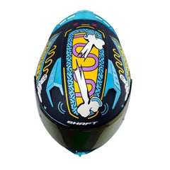 Casco Shaft 526sp Evo Ungloriou Negro Azul Visor Iridium Rojo