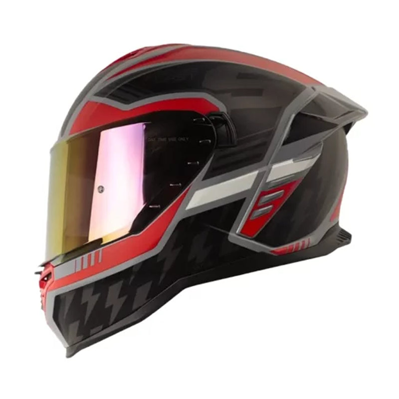 Casco Shaft 598 Gtr Xepa Gris Rojo Visor Iridium Rojo