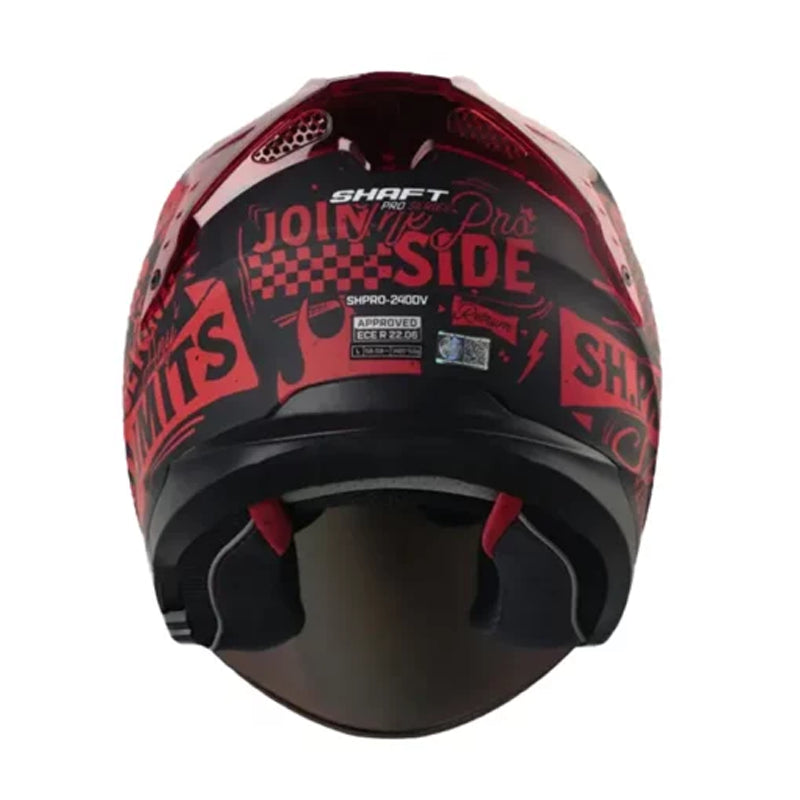 Casco Shaft Pro 240Dv Retrum Negro Rojo Visor Iridium Rojo
