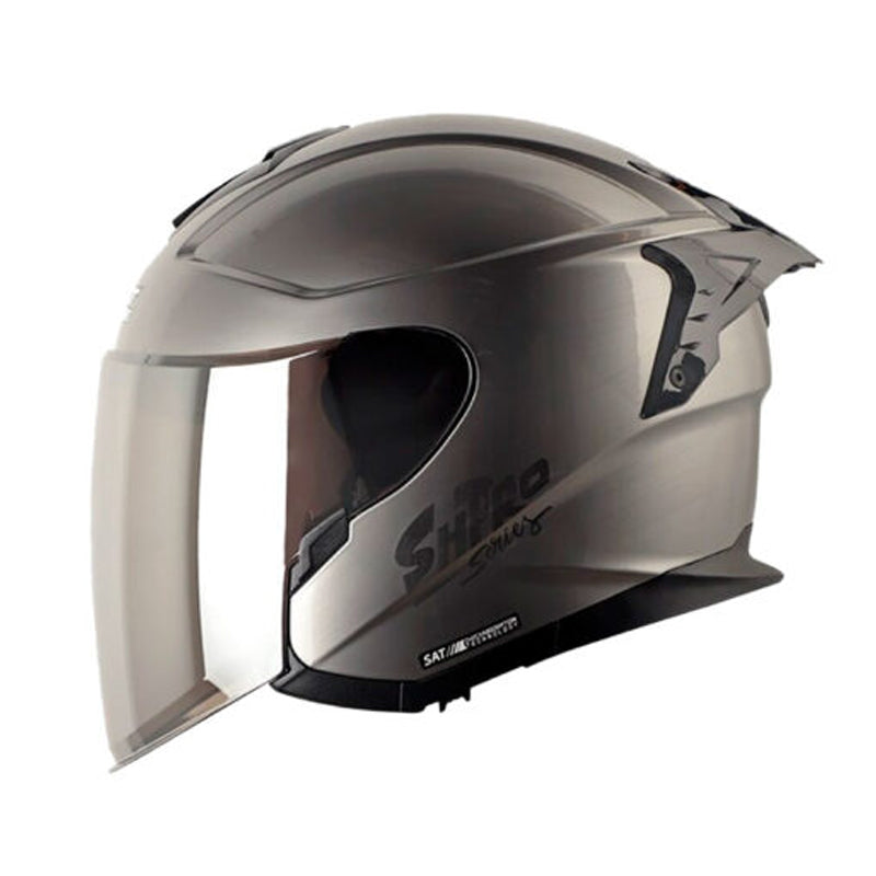 Casco Shaft Pro 240Dv Solid Gris Metalico Visor Iridium Silver