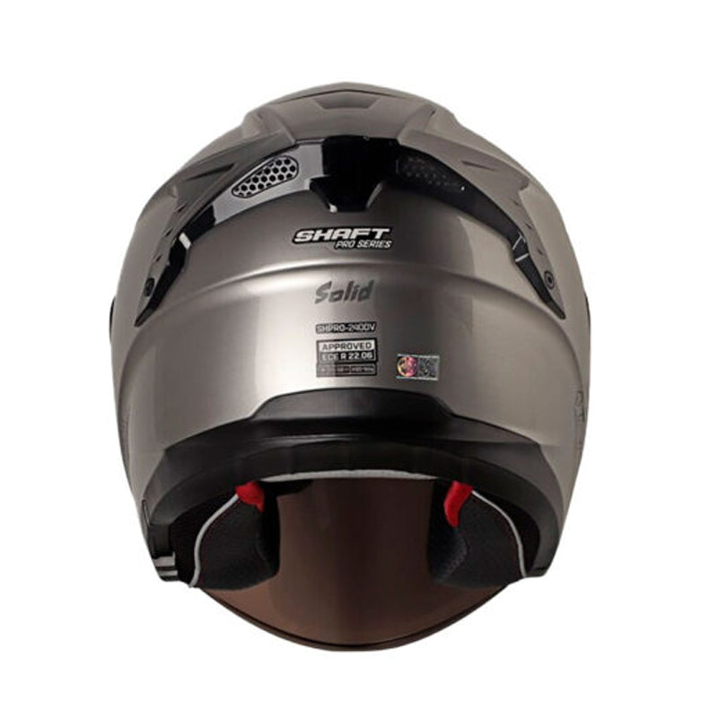 Casco Shaft Pro 240Dv Solid Gris Metalico Visor Iridium Silver