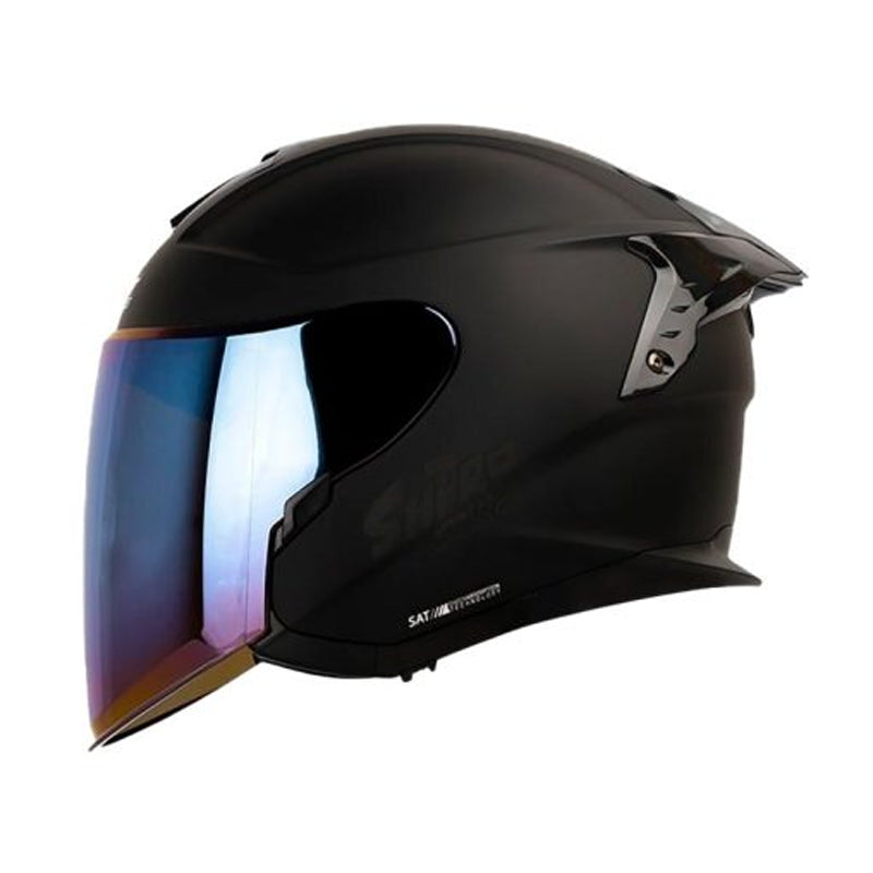 Casco Shaft Pro 240Dv Solid Negro Gris Visor Iridium Azul
