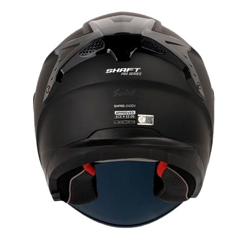 Casco Shaft Pro 240Dv Solid Negro Gris Visor Iridium Azul