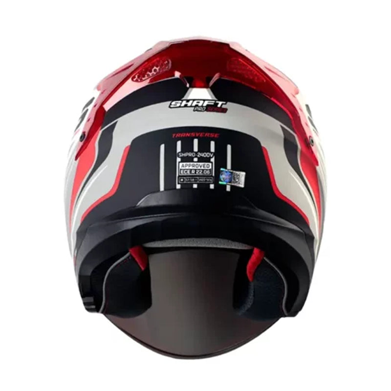 Casco Shaft Pro 240Dv Transverse Gris Rojo Visor Iridium Naranja