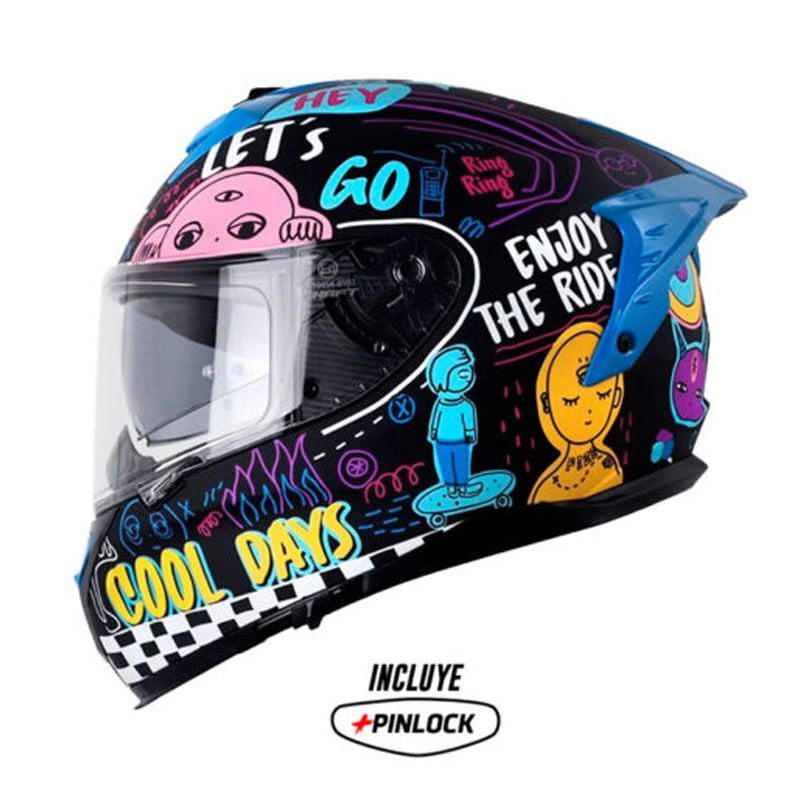 Casco Shaft Pro 610Dv Evo Cool Days Negro Amarillo