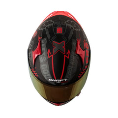 Casco Shaft Pro 612Dv Evo Nomo Negro Rojo Visor Iridium Rojo