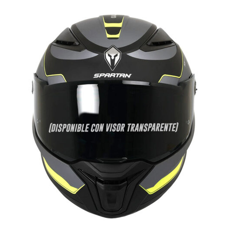 Casco Spartan Panther Sv Gale Negro Mate Gris Amarilo