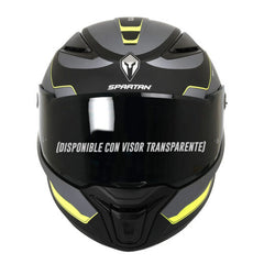 Casco Spartan Panther Sv Gale Negro Mate Gris Amarilo