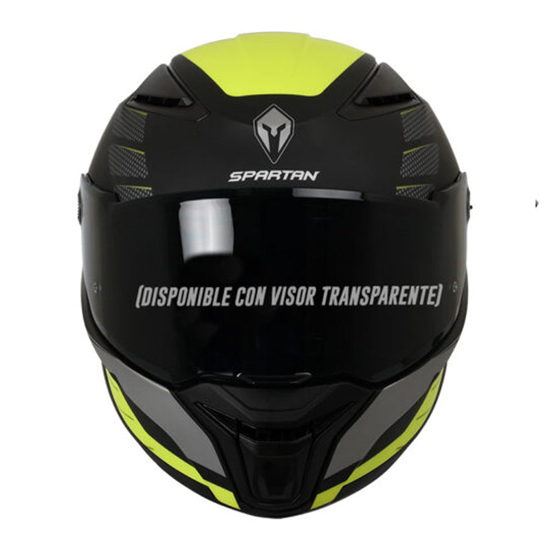 Casco Spartan Panther Sv Prestige Negro Mate Amarillo