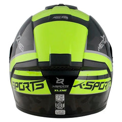 Casco X-Sports M63 Comander Negro Amarillo Brillo