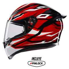 Casco Agv K1-S Multi Lion (035) Negro Rojo