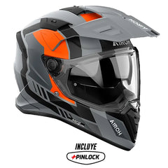 Casco Airoh Dual Bandit Horn Naranja Gris