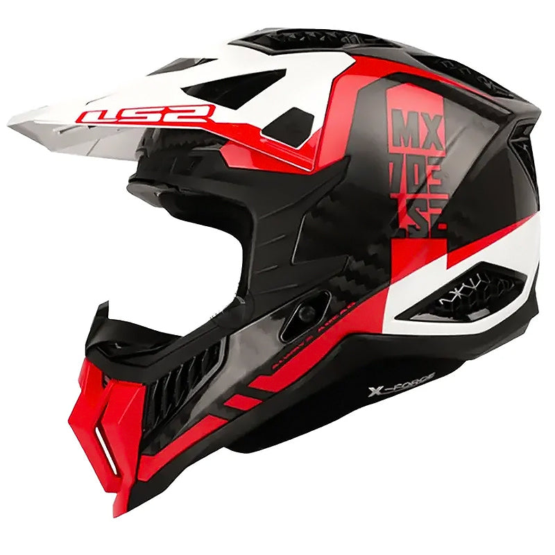 Casco Cross Ls2 Mx-703 Force Victory Rojo Blanco