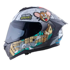 Casco Edge Extreme Tom y Jerry Gris