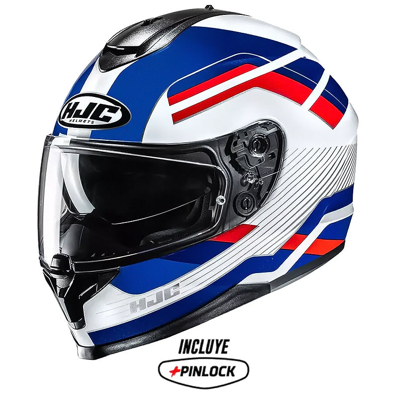Casco Hjc C70n Belis Mc21 Azul Rojo