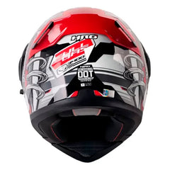 Casco Hro 3400Dv Evo Full Gas Gris Oscuro Rojo Visor Iridium Rojo