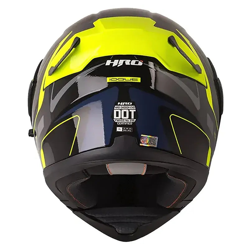 Casco Hro 3400Dv Evo Ioque Negro Amarillo Visor Iridium Azul