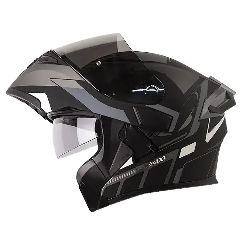 Casco Hro 3400Dv Evo Ioque Negro Gris Visor Iridium Silver