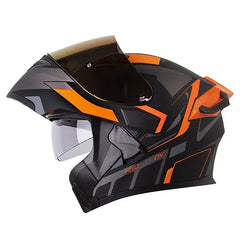 Casco Hro 3400Dv Evo Ioque Negro Naranja Visor Iridium Rojo