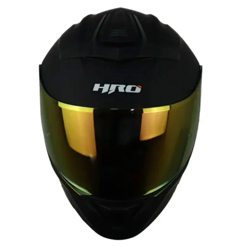 Casco Hro 3440Dv Solid Negro Rojo Visor Iridium Rojo