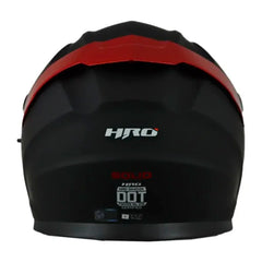 Casco Hro 3440Dv Solid Negro Rojo Visor Iridium Rojo