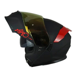 Casco Hro 3440Dv Solid Negro Rojo Visor Iridium Rojo