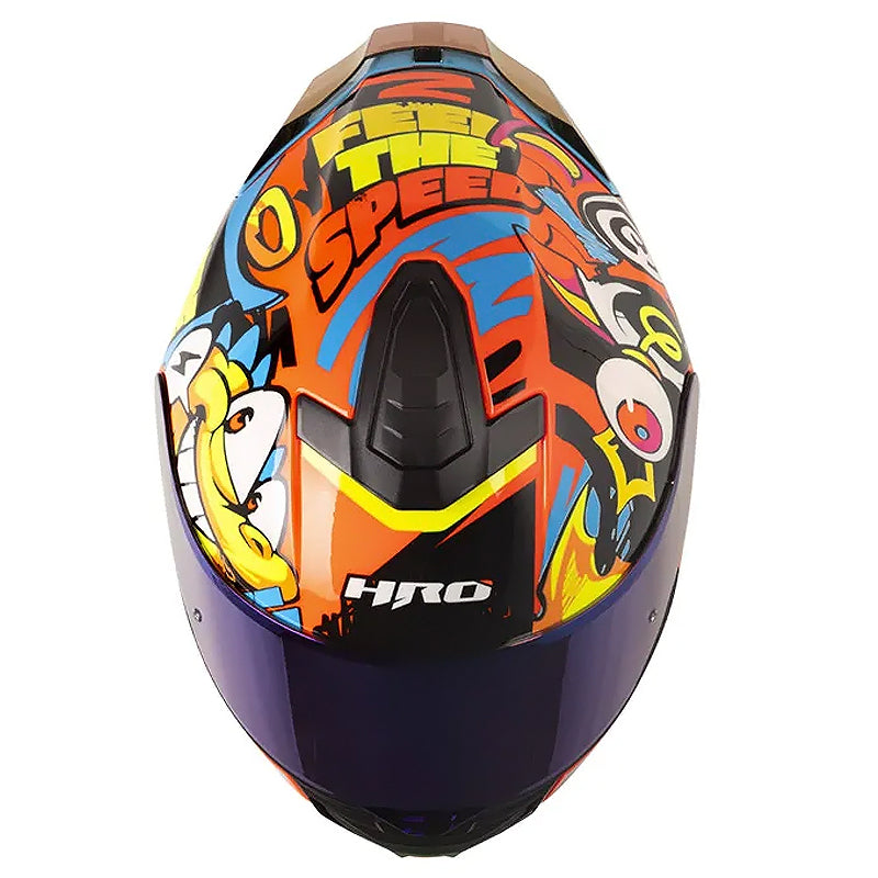 Casco Hro 506Sp Funky Naranja Amarillo Neon