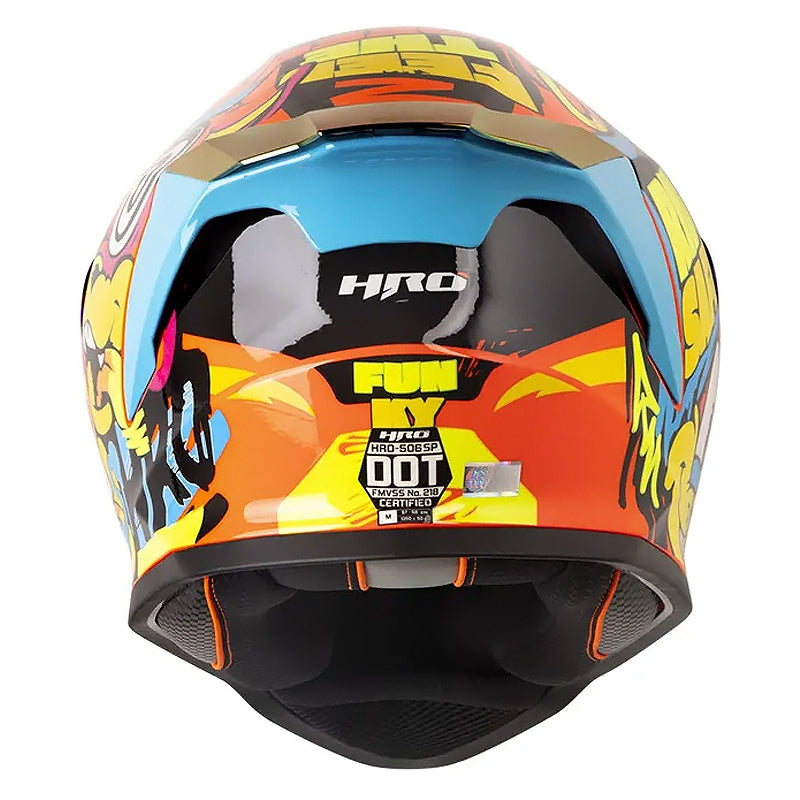 Casco Hro 506Sp Funky Naranja Amarillo Neon