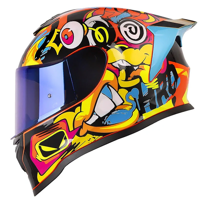 Casco Hro 506Sp Funky Naranja Amarillo Neon