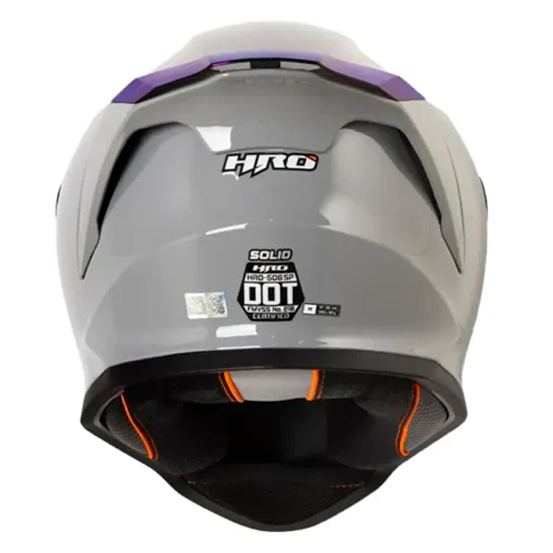 Casco Hro 506sp Solid Gris Visor Iridium Azul
