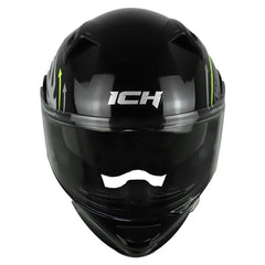 Casco ICH 3120 Randome Negro Amarillo Neón Visor Transparente